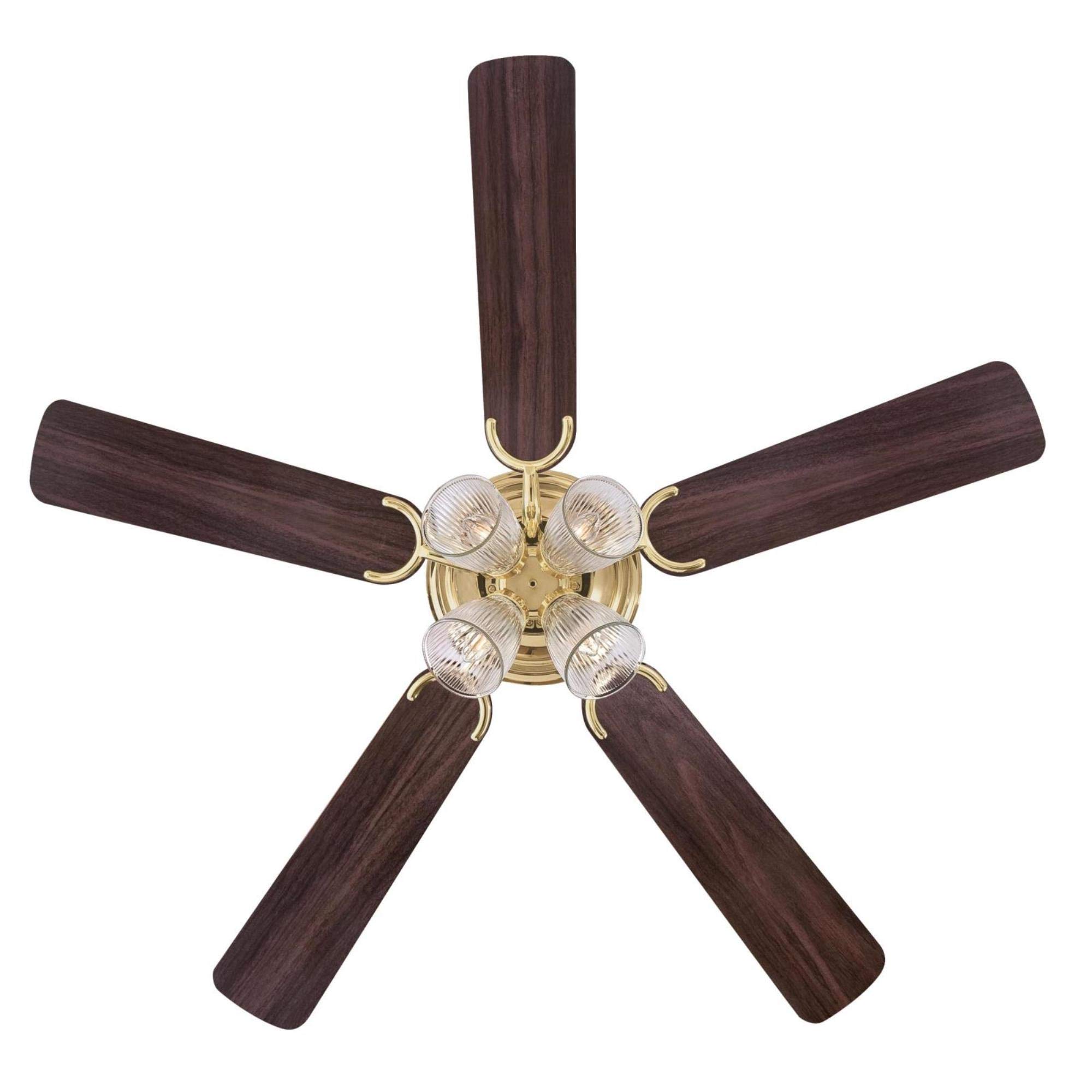 Westinghouse 7232400 CONTEMPRA IV 52 Inch Indoor Ceiling Fan with Light Kit, Brushed Brass Finish - Perfect for Living Room, Bedroom & Home Office Cooling & Lighting