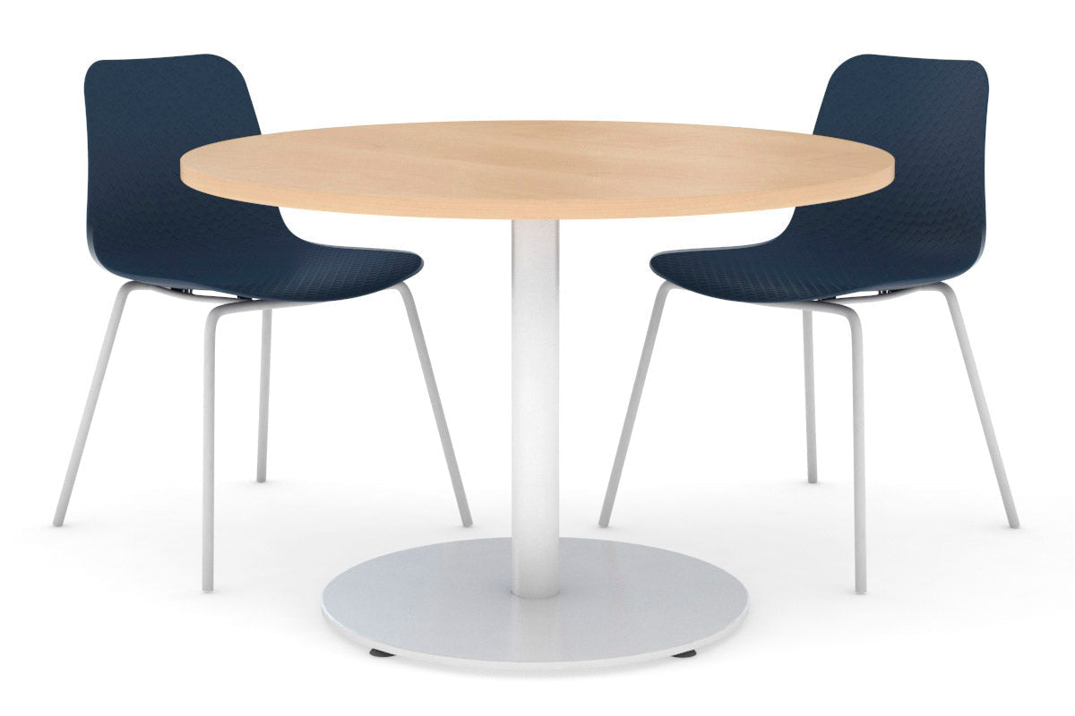 Premium Sapphire Glass Top Cafe Table - 39.4 Inch Round Dining Table for Restaurants, Patios & Outdoor Use - Durable & Stylish Modern Furniture