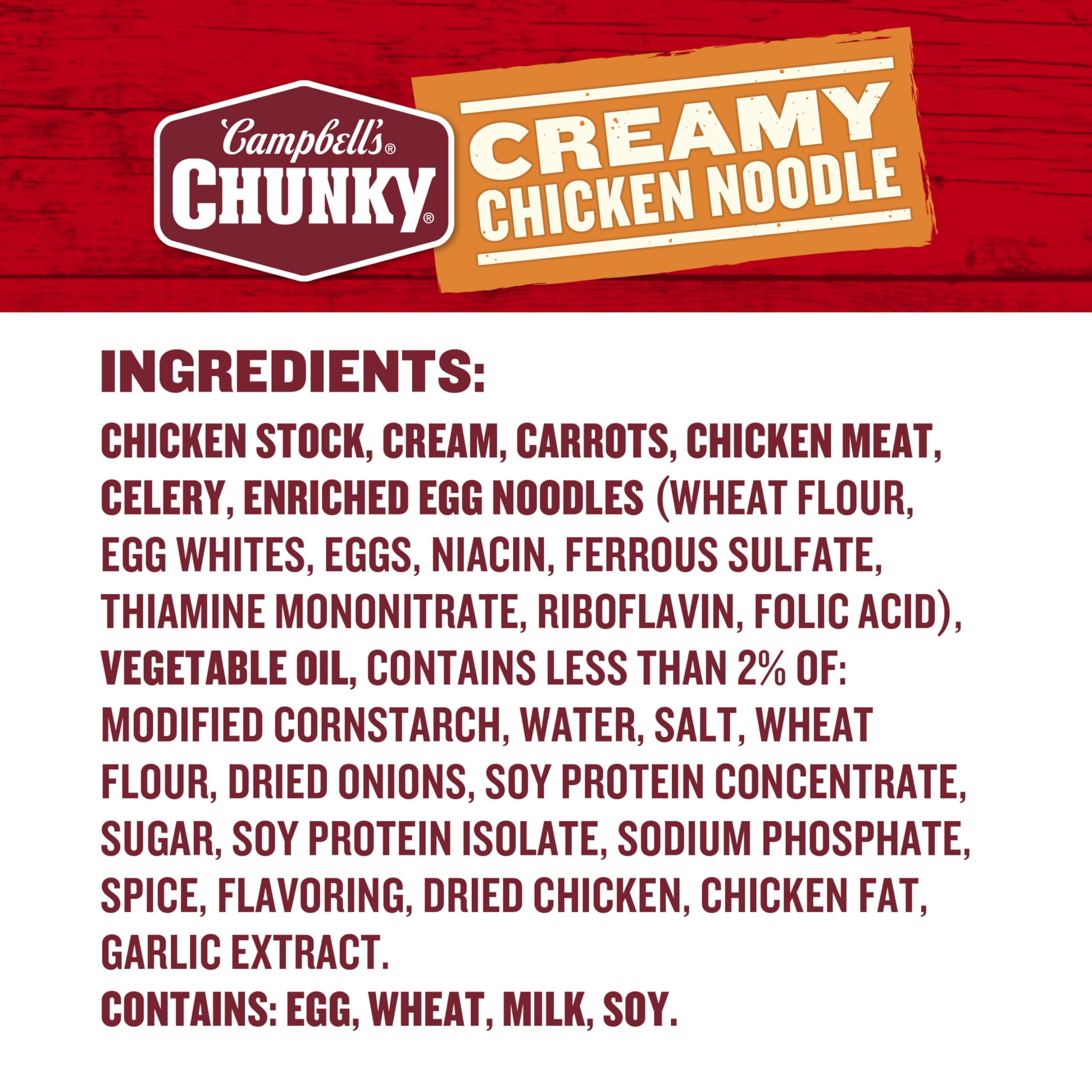 Campbell's Chunky Creamy Chicken Noodle Soup - 18.8 Oz Cans (Pack of 12) | Hearty Comfort Food for Cold Days & Quick Meals