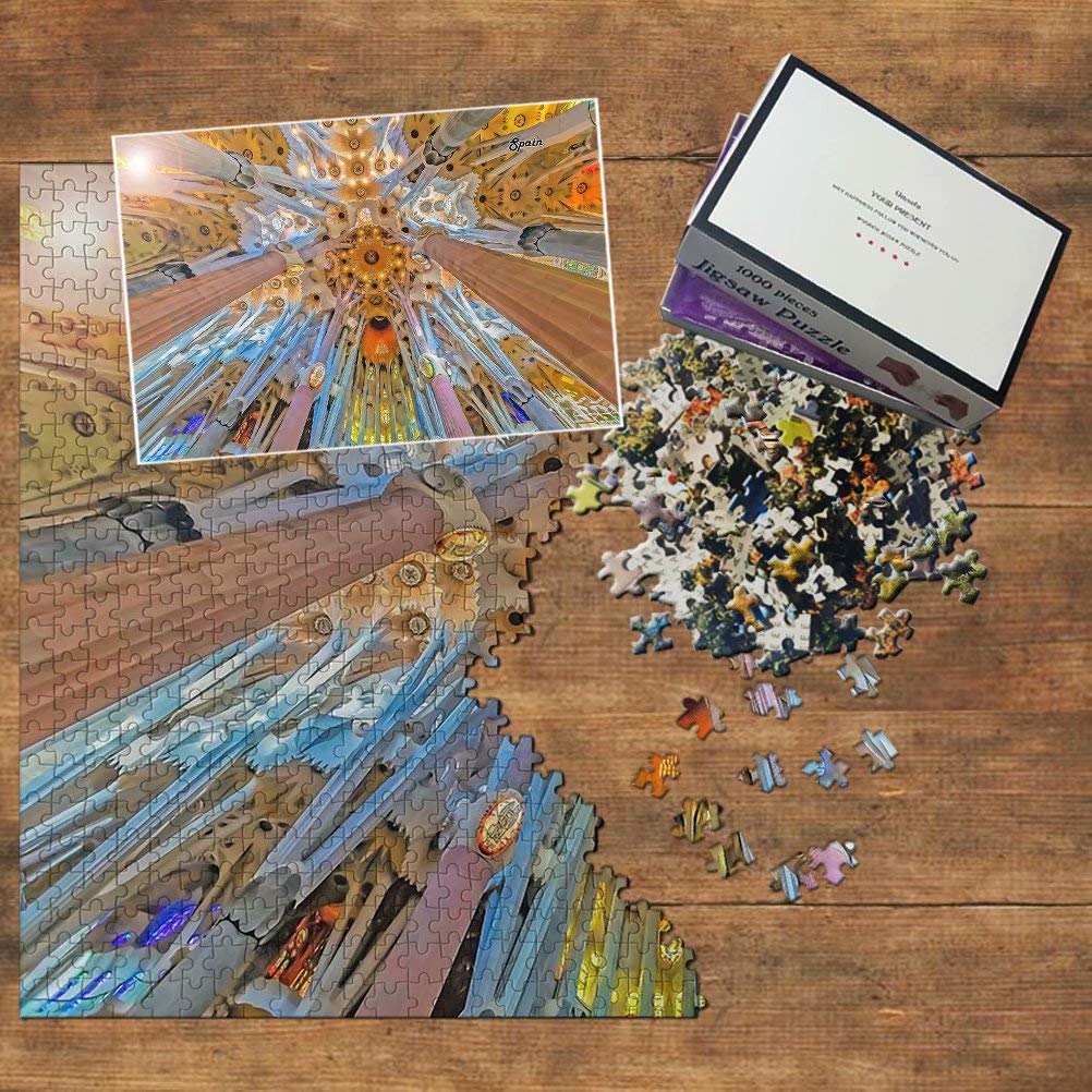 1000 Piece Spain Sagrada Familia Barcelona Jigsaw Puzzle - Wooden Travel Souvenir & Home Decor for Adults & Teens | Perfect for Relaxation, Family Bonding & Spanish Culture Enthusiasts