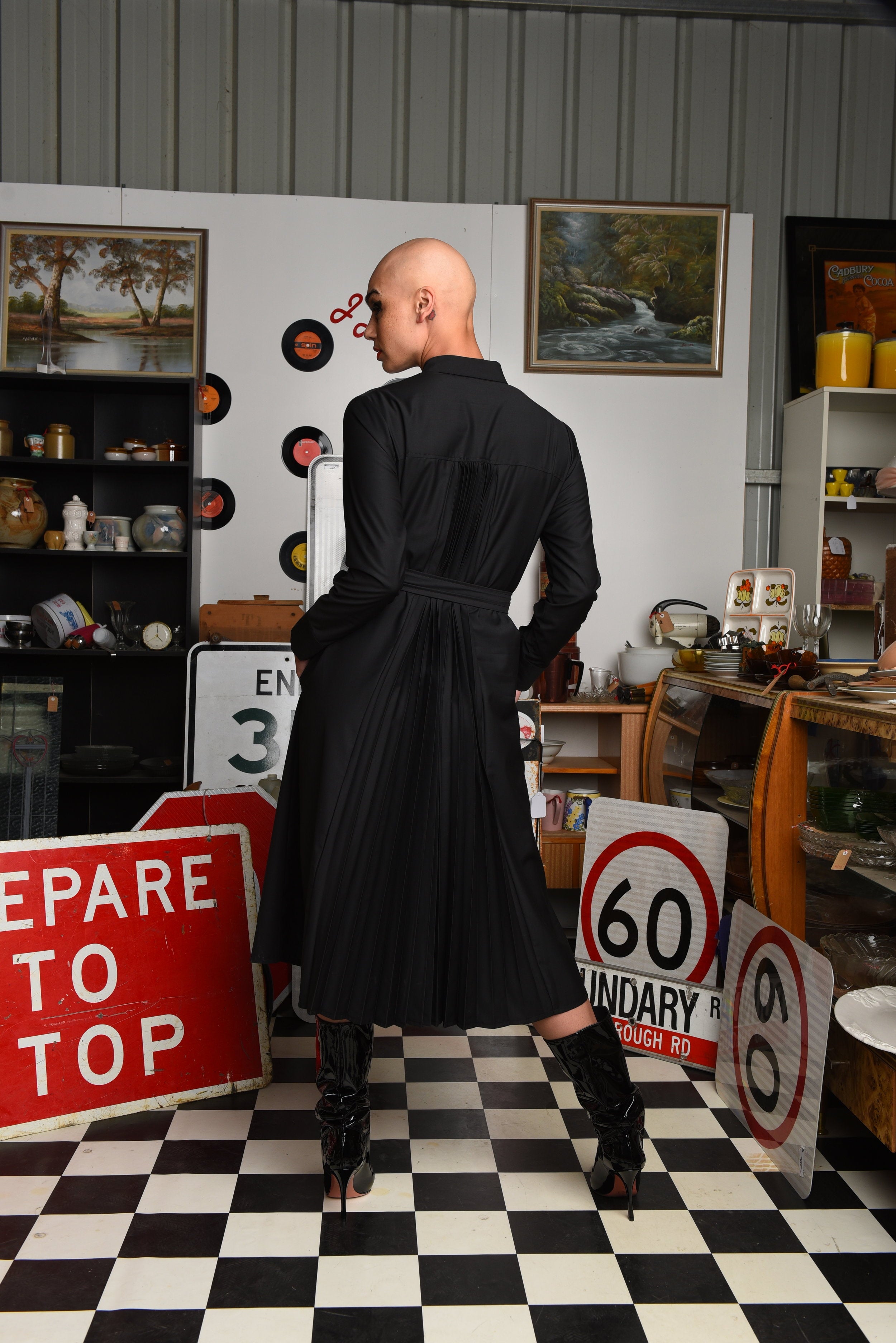 Catnap Coat Dress for Women - Elegant Black Long Sleeve Trench Coat Dress | Perfect for Office, Date Night & Special Occasions