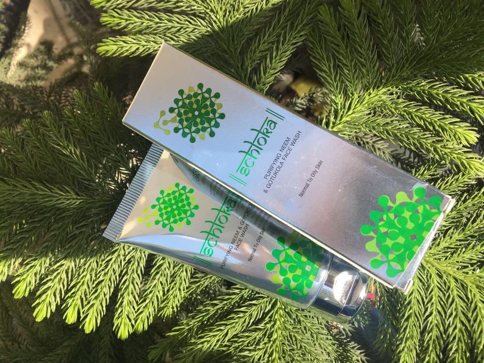 Schloka Purifying Neem & Gotukola Face Wash for Normal to Oily Skin - 60ml | Deep Cleansing & Oil Control | Perfect for Daily Skincare Routine & Acne-Prone Skin