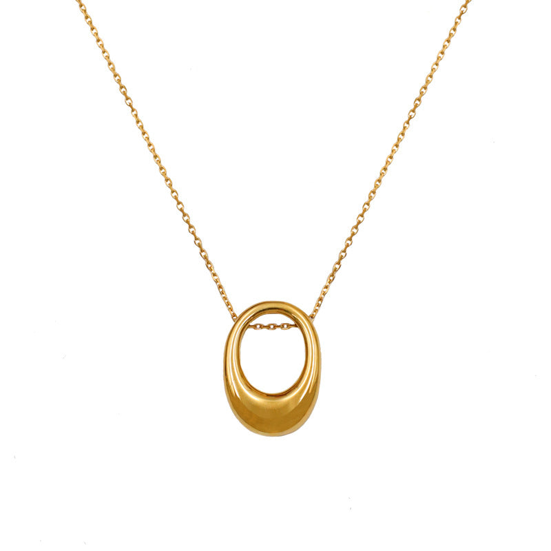 Simple Geometry Open Circle Pendant Necklace - Minimalist Gold/Silver Jewelry for Women | HN1130 | Perfect for Everyday Wear, Date Nights & Gifting
