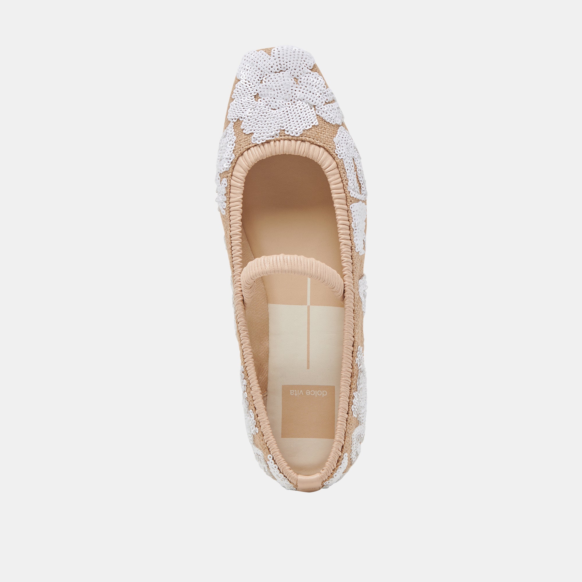 RHODIE Women's Ballet Flats - Natural Multi Floral Sequin Flat Shoes for Women | Comfortable & Stylish for Casual Wear, Office, and Special Occasions