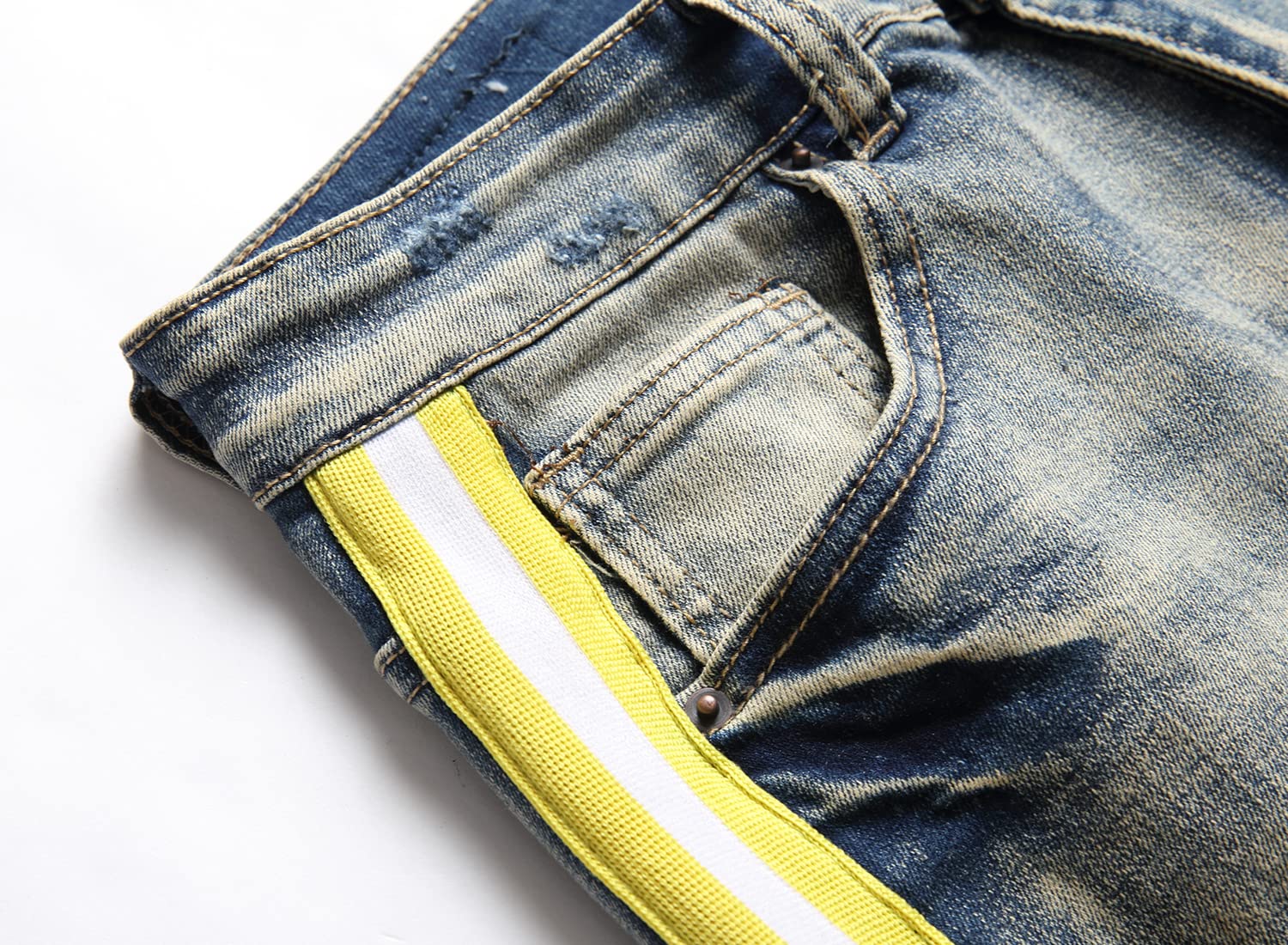 ABSECAI Men's Ripped Jeans - Slim Fit Skinny Stretch Denim Pants for Casual Wear & Street Style | Comfortable & Stylish Jeans for Everyday Outfits