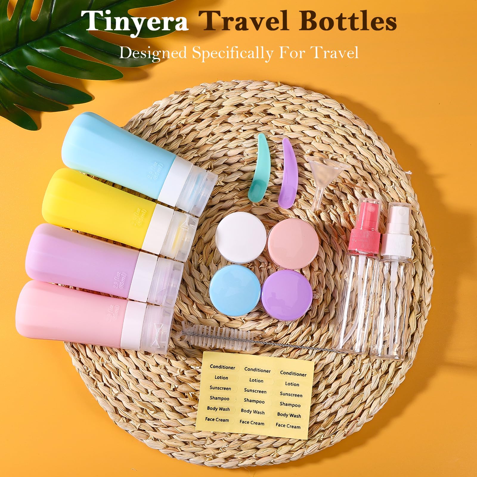 16 Pack Travel Bottles Set for Toiletries - Leak Proof & TSA Approved 2.9oz for Conditioner, Lotion, Shampoo & Body Wash | Perfect Stocking Stuffers for Women & 2024 Christmas Gifts for Her | Ideal for Vacations, Gym, Camping & Air Travel