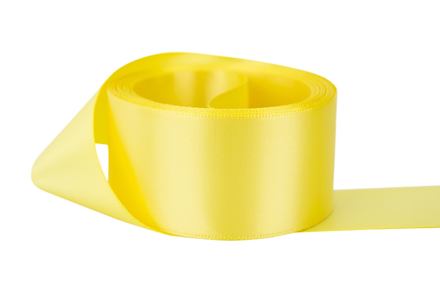 Double Faced Satin Ribbon 7/8 inch - Yellow Butter Color - 100% Polyester Craft Ribbon by The Yard for Gift Wrapping, DIY Projects & Hair Bows