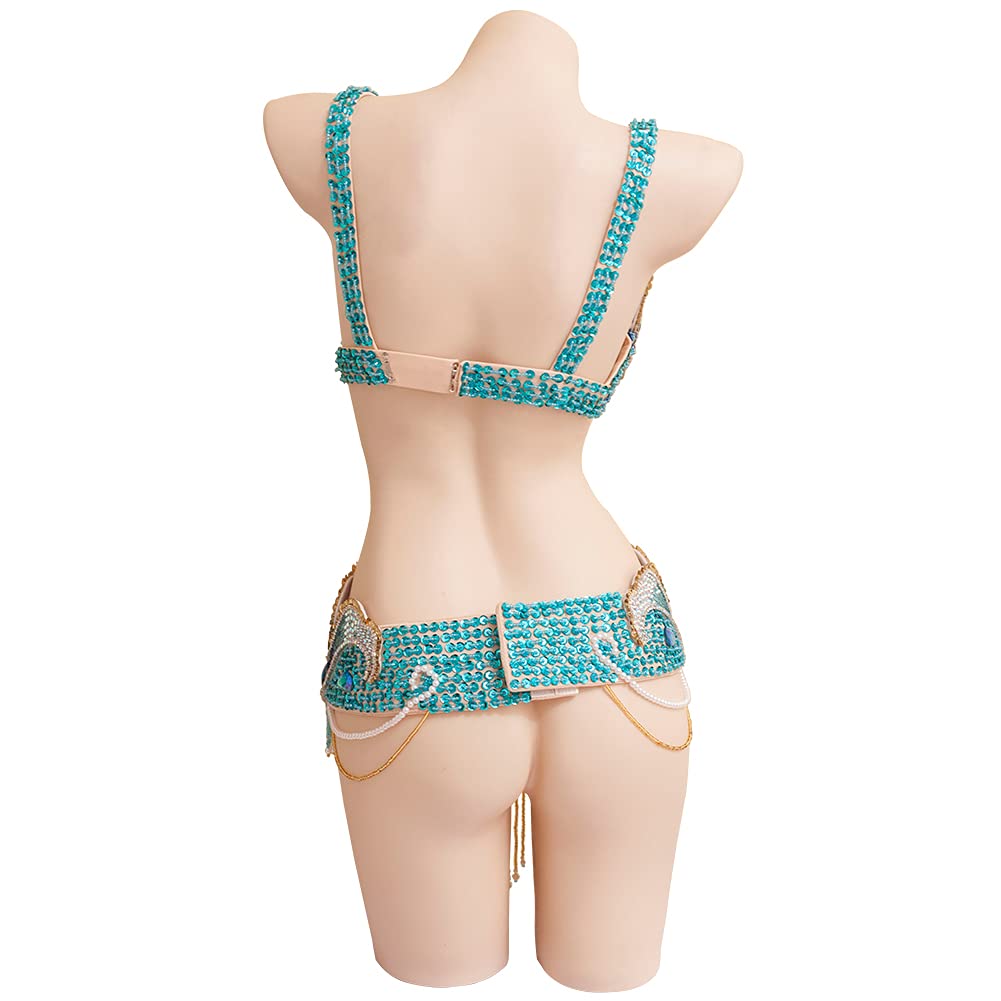 ROYAL SMEELA Women's Sequin Belly Dance Costume Set - Bellydance Bra & Belt Outfit for Performances, Carnival, Halloween, and Cosplay
