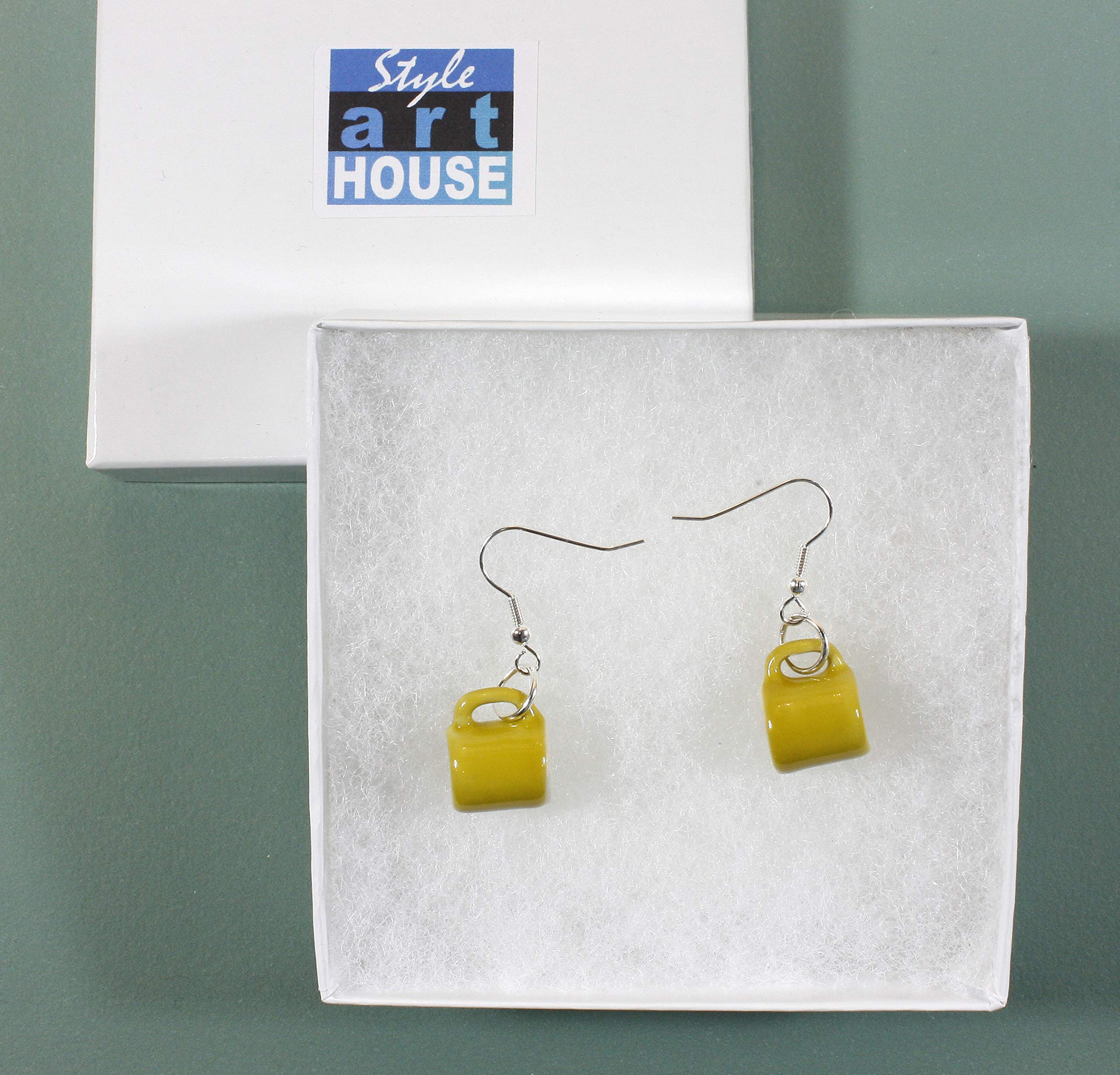 Tiny Porcelain Coffee Cup Earrings - White Ceramic Jewelry for Women | Perfect Gift for Coffee Lovers, Baristas & Tea Enthusiasts | Great for Daily Wear, Coffee Dates & Workplace Accessories