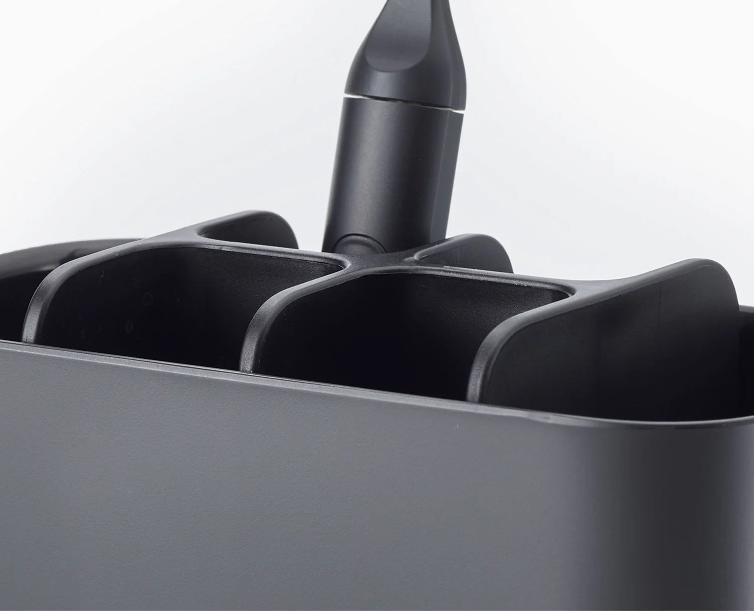 EasyStore™ Large Matt Black Toothbrush Holder - Modern Bathroom Organizer for Brushes, Razors & Essentials | Perfect for Countertop, Vanity & Travel