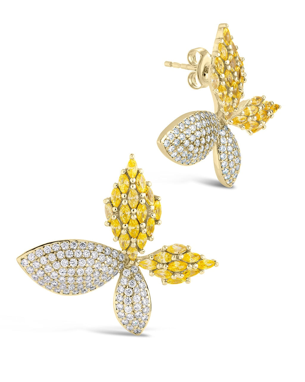 Heidi CZ Flower Stud Earrings for Women - Dainty Floral Cubic Zirconia Earrings - Perfect for Weddings, Parties & Everyday Wear