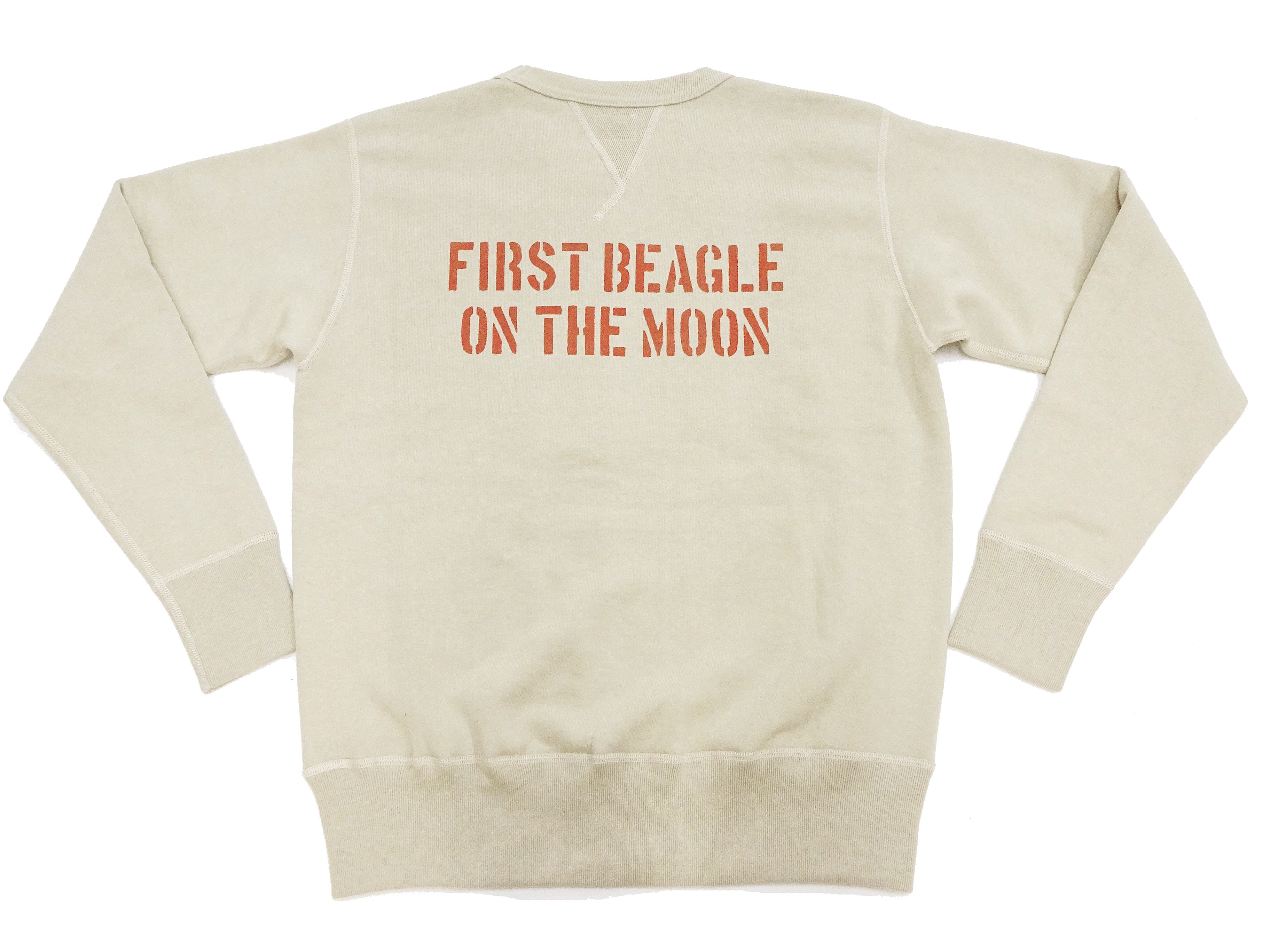 Vintage Astronaut Snoopy Graphic Print Men's Sweatshirt - Loop Wheeled Casual Pullover TMC2456 in Faded Sand Beige | Retro Streetwear, Lounge Wear & Everyday Comfort