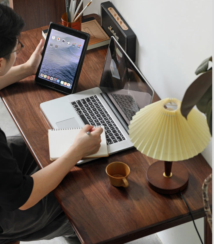 Premium Black Walnut Solid Wood Office Desk - Handcrafted Executive Workstation for Home & Business | Perfect for Remote Work, Study & Professional Workspaces