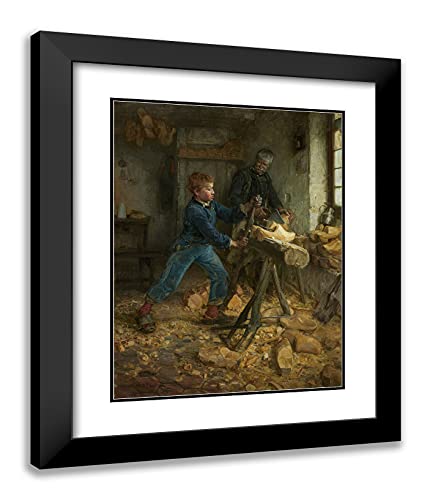 Black Modern Wood Frame with Double Matting