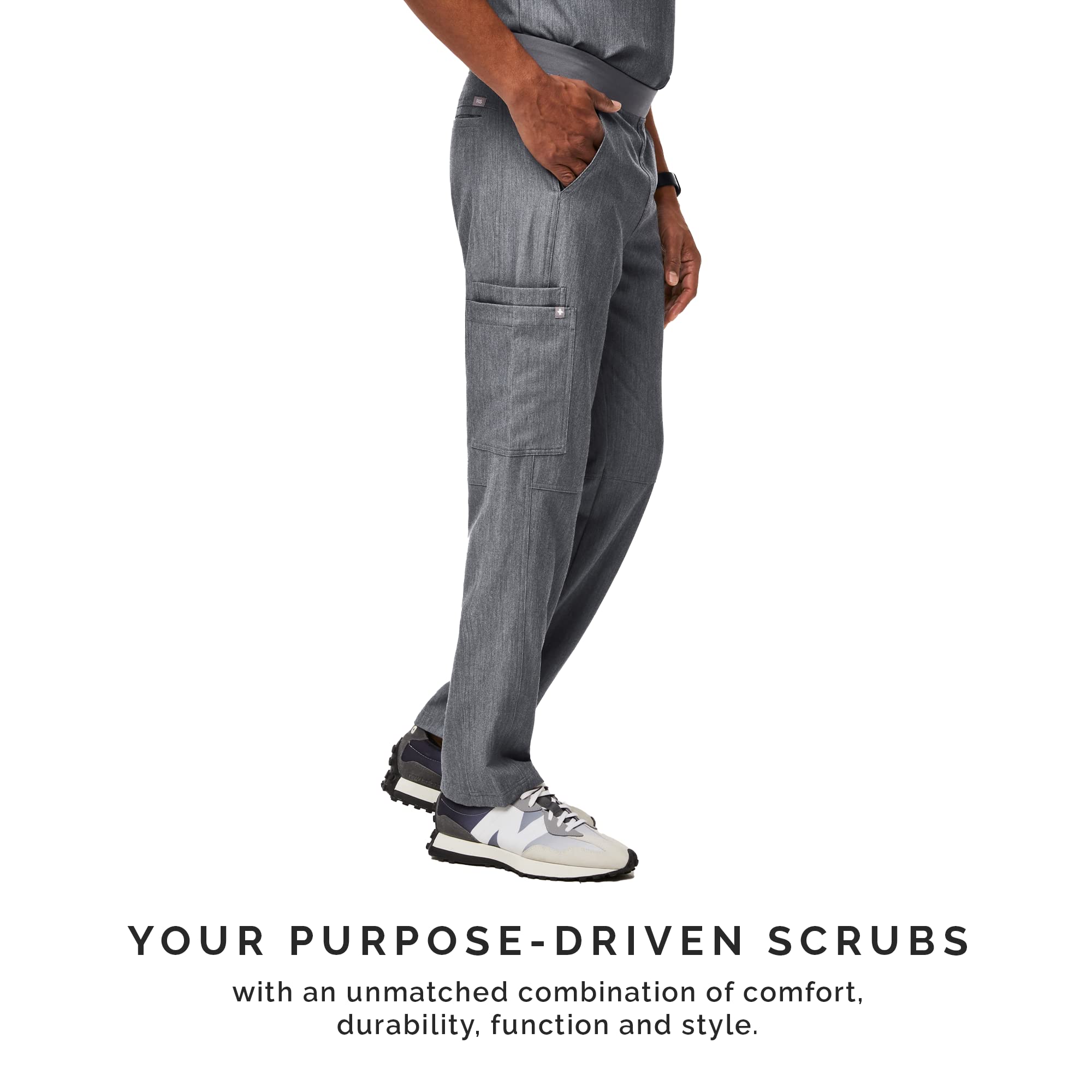 FIGS Axim Cargo Scrub Pants for Men - Classic Fit Straight Leg Medical Pants with 7 Pockets & 4-Way Stretch | Anti-Wrinkle Healthcare Uniform | Perfect for Doctors, Nurses & Medical Professionals
