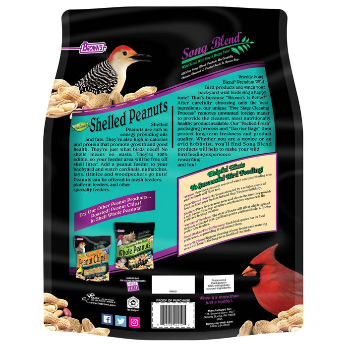 Premium Wild Bird Seed with Shelled Peanuts - 8 lb Bag for Backyard Bird Feeding & Wildlife Attraction | Nutritious Treat for Cardinals, Blue Jays & Woodpeckers