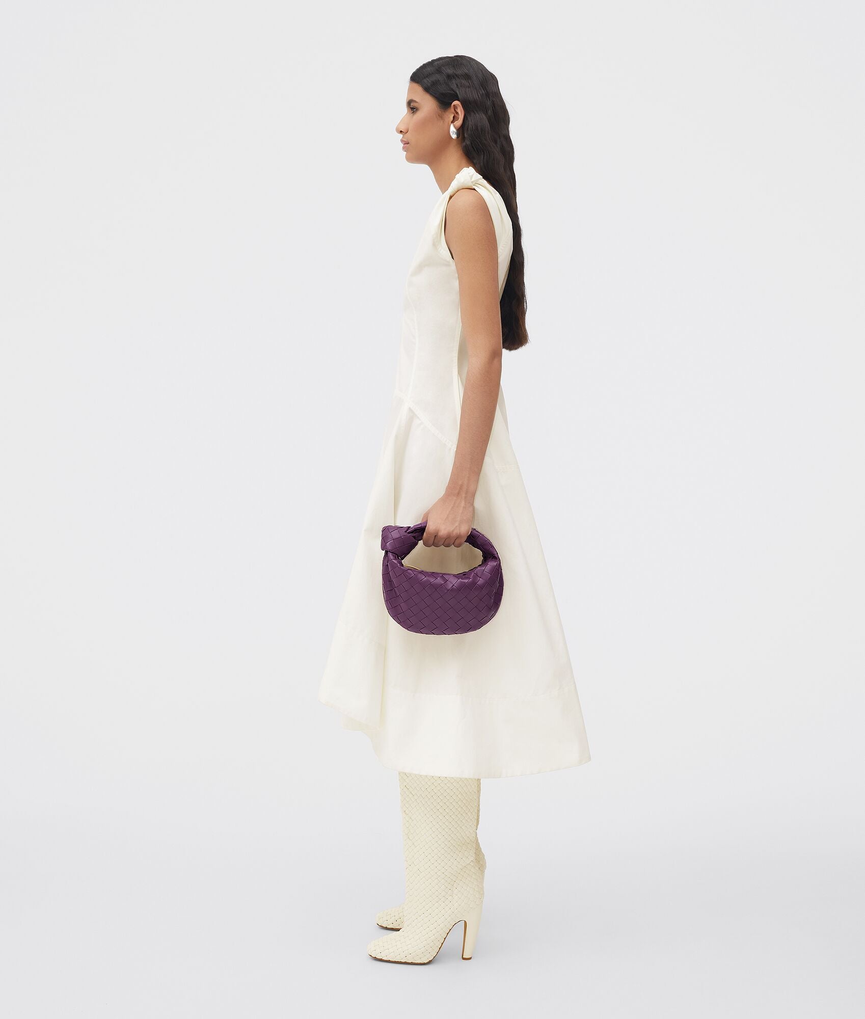 Jodie Mini Intrecciato Crossbody Bag in Eggplant Purple - Elegant Leather Purse for Women | Perfect for Date Night, Office & Evening Events