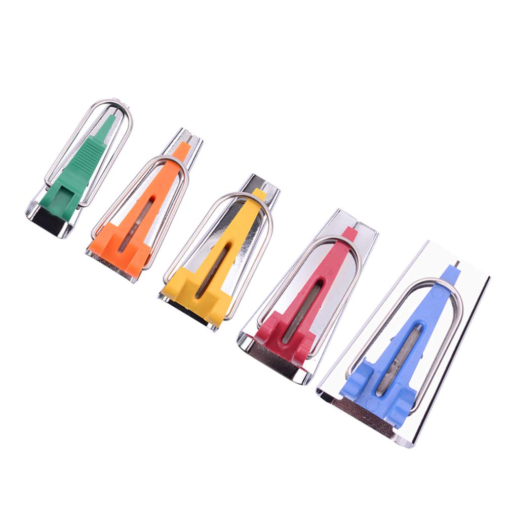 5PCS Bias Tape Maker Kit - Quilting & Sewing Binding Tool Set with 5 Sizes for DIY Fabric Edging | Perfect for Quilting, Dressmaking & Craft Projects