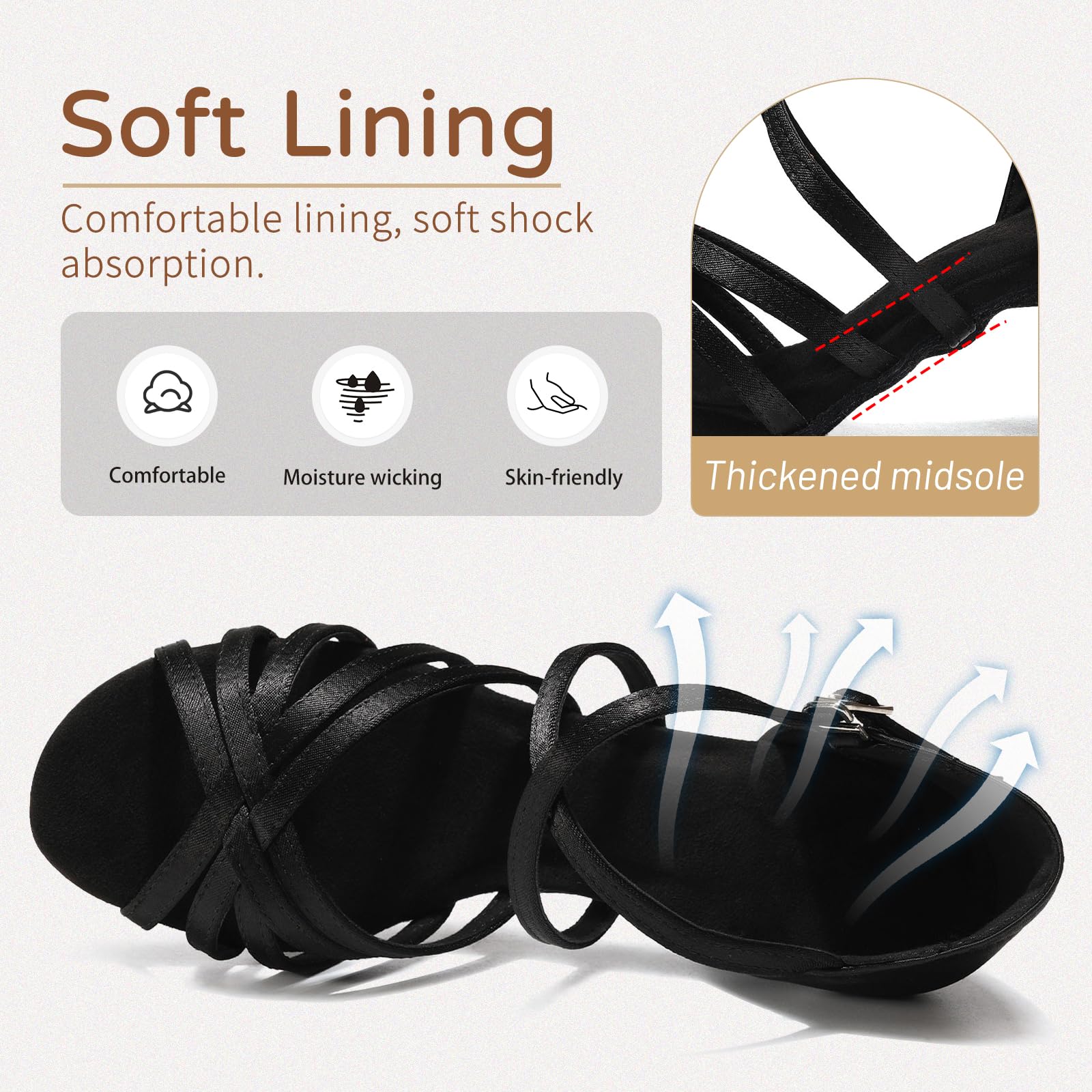 Hipposeus Women's Latin Dance Shoes - Open Toe Ballroom Salsa Practice Shoes with Suede Sole for Professional & Social Dancing