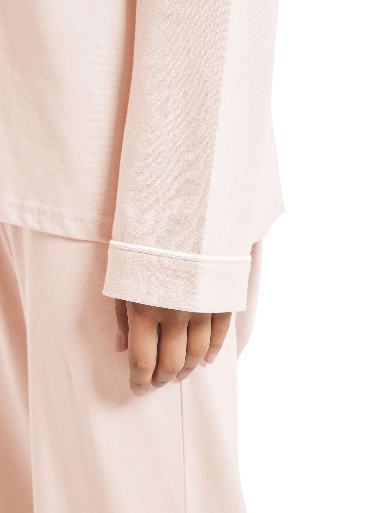 Women's 100% Cotton Pajama Set - Long Sleeve Button Down Sleepwear for Cozy Nights