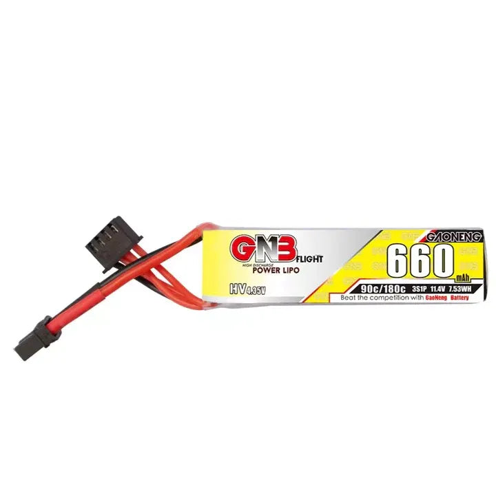 GAONENG GNB 660mAh 11.4V 3S 90C High Voltage Lipo Battery with XT30 Connector (2-Pack) - Perfect for FPV Drones, RC Cars, and Airsoft Guns