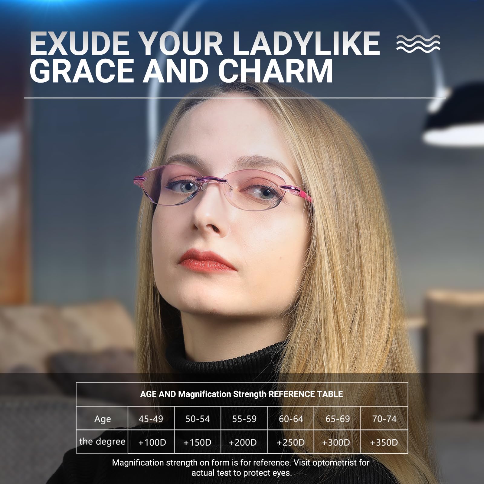 TERAISE Blue Light Blocking Reading Glasses for Women - Anti-Fatigue Computer Glasses with Diamond-Cut Design - Perfect for Office Work, Screen Time & Reading Books