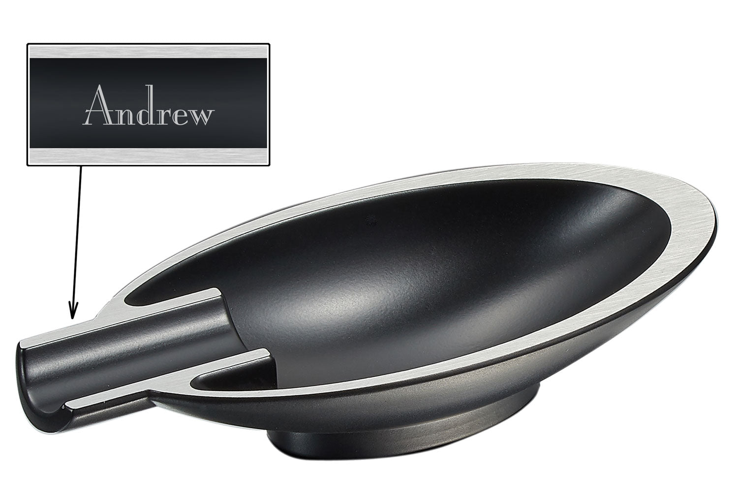Premium Visol Magus Black Cigar Ashtray - Heavy Duty Crystal Glass for Cigars & Cigarettes - Perfect for Smoking Lounges, Man Caves & Outdoor Patios