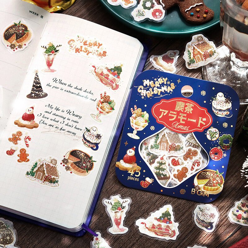 2024 Trendy Christmas Foil Stamping Stickers - Festive Holiday Decals for Cards, Gifts & Scrapbooking - BGM Background Music Included