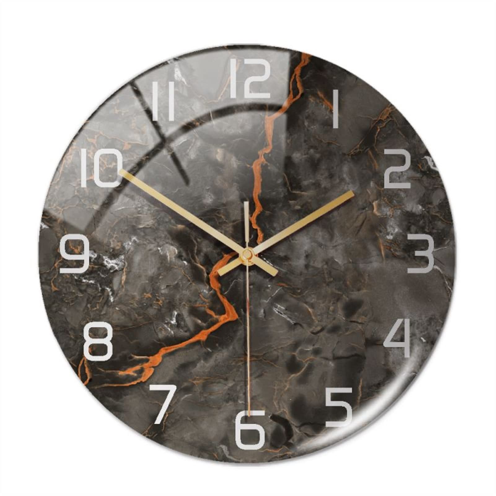Round Marble Wall Clock - 3D Decorative Clock for Living Room, Kitchen, Bedroom & Office | Elegant Home Decor | Perfect for Modern Interiors & Gift Giving