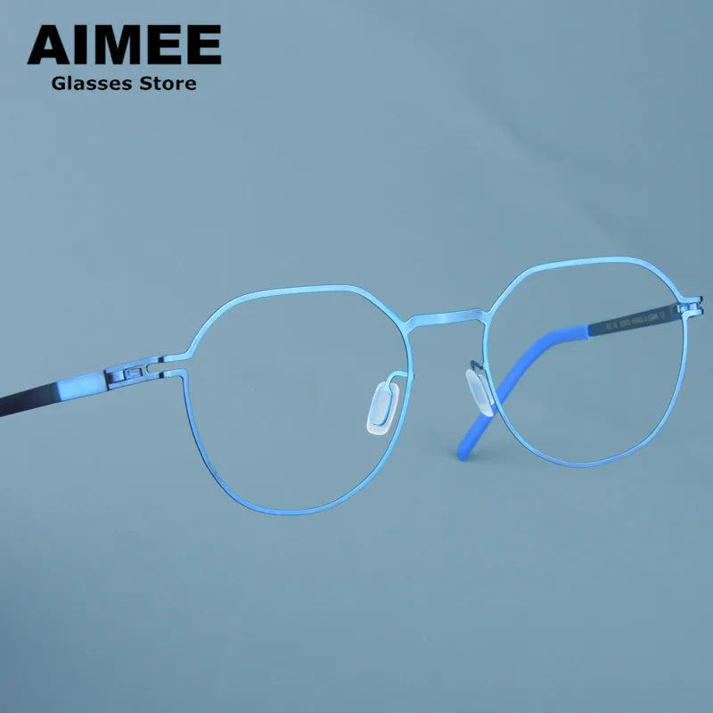 Aimee Women's Full Rim Flat Top Polygon Steel Eyeglasses Frame 13649 | Trendy Geometric Glasses for Women | Perfect for Work, Reading & Fashion Accessories