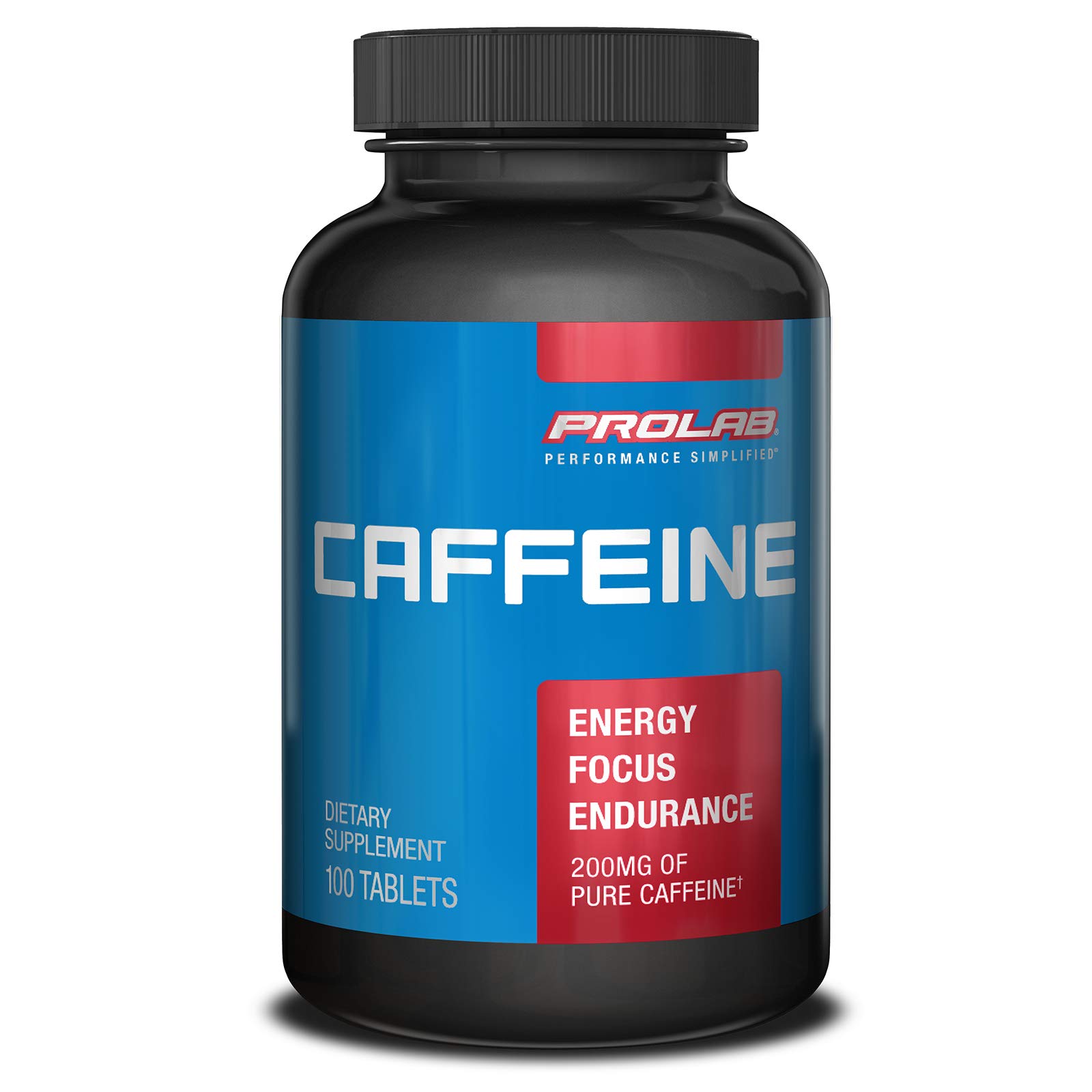 ProLab Caffeine Tablets 100 Count - Fast-Acting Energy Boost for Workouts, Study & Focus | Vegan, Non-GMO, Gluten-Free Pills for Enhanced Performance & Alertness