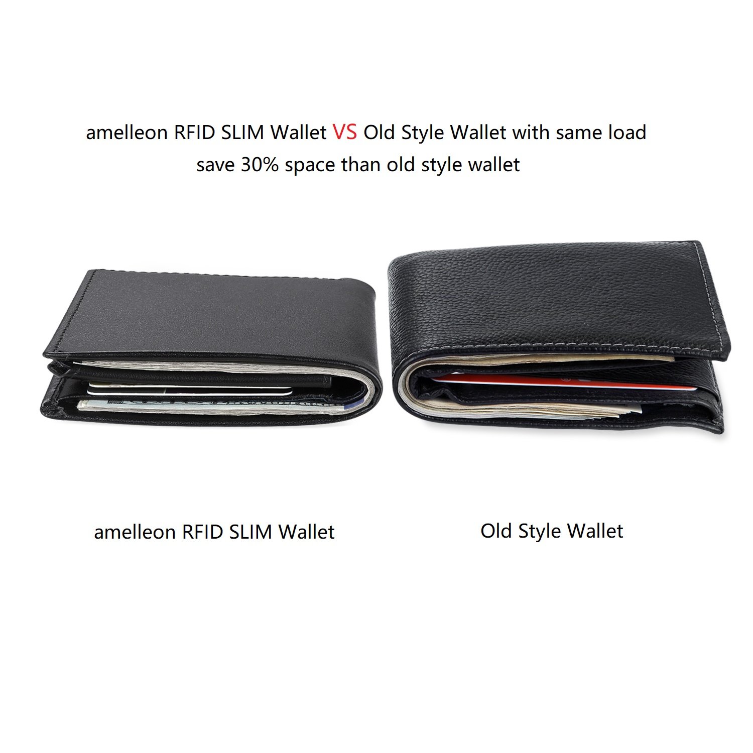 Premium RFID Blocking Leather Wallet for Men - Bifold & Trifold Design with ID Window and Coin Pockets | Slim Business & Travel Wallet for Credit Cards, Cash & Coins