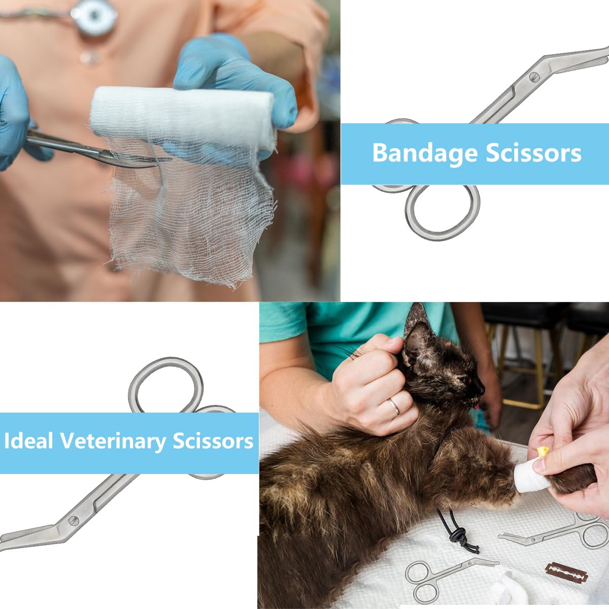 2 Pack Stainless Steel Ostomy & Bandage Scissors - 4.4