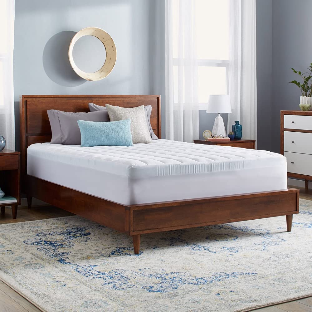 Slumber Solutions Gel 2-inch Memory Foam & 1.5-inch Fiber Mattress Topper Queen Size | Cooling Comfort for Hot Sleepers | Perfect for Back Pain Relief & Pressure Point Support