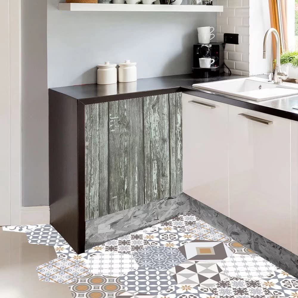 Rustic Wood Grey Magnetic Sticker for Kitchen Door - 23