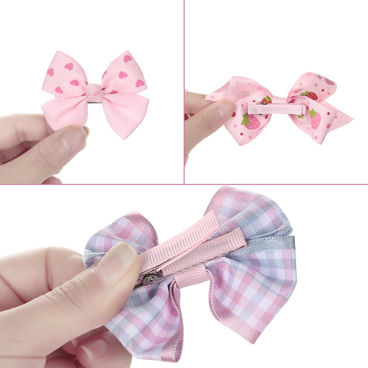 Adorable Baby Girls Hair Bow Clips Set with Barrettes & Bow Holder - Perfect for Toddler Outfits, Birthday Parties & Photo Shoots