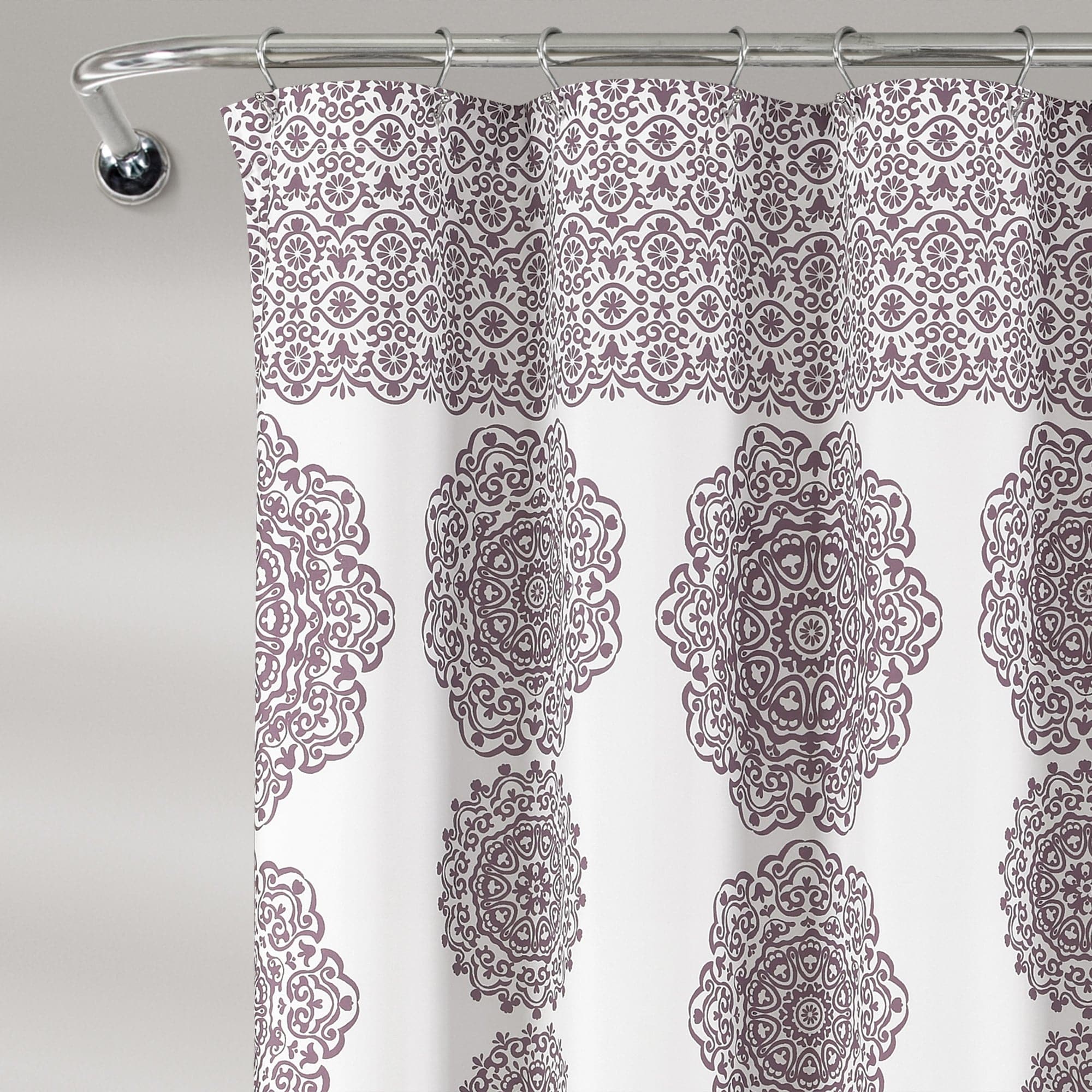 Stripe Medallion Shower Curtain - Waterproof Bathroom Decor with Modern Design for Home & Hotel Use