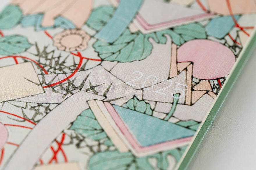Hobonichi Techo 2025 Planner - Weekly Horizontal Layout Hardcover Notebook, January Start with Monday Format | English Edition | Perfect for Journaling, Scheduling & Productivity (Tanabata Decorations Art Cover)
