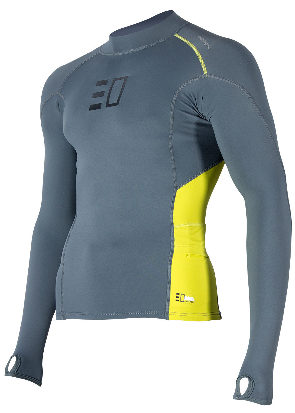 Enth Degree Men's Bombora Long Sleeve Polyfleece Rash Guard - UPF 50+ Sun Protection, Quick Dry & Warm Fleece Lining for Surfing, Swimming, Diving & Outdoor Activities