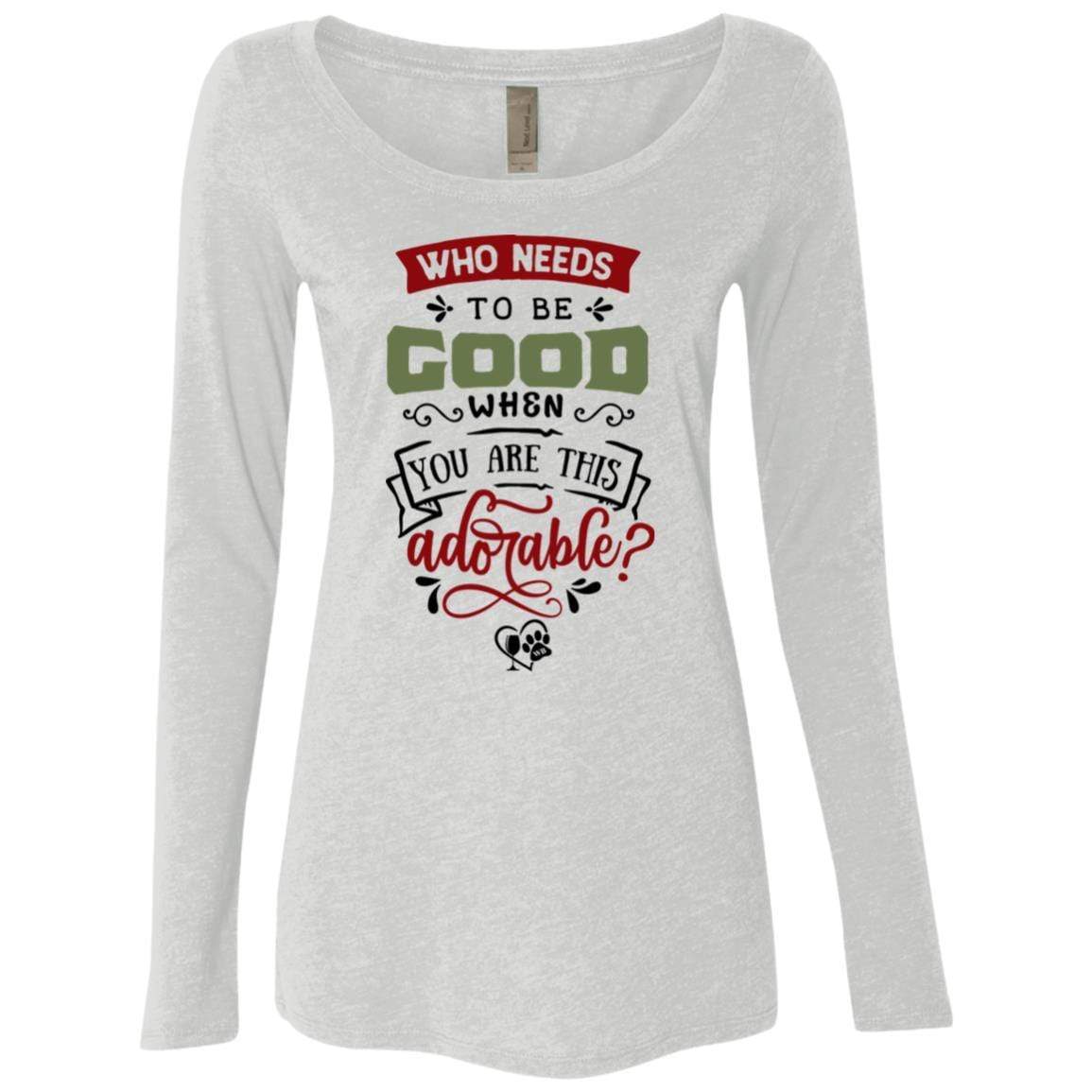 WineyBitches.Co Women's Long Sleeve Scoop Neck Tri-Blend T-Shirt - Soft & Comfortable for Casual Wear, Lounge, and Everyday Outfits