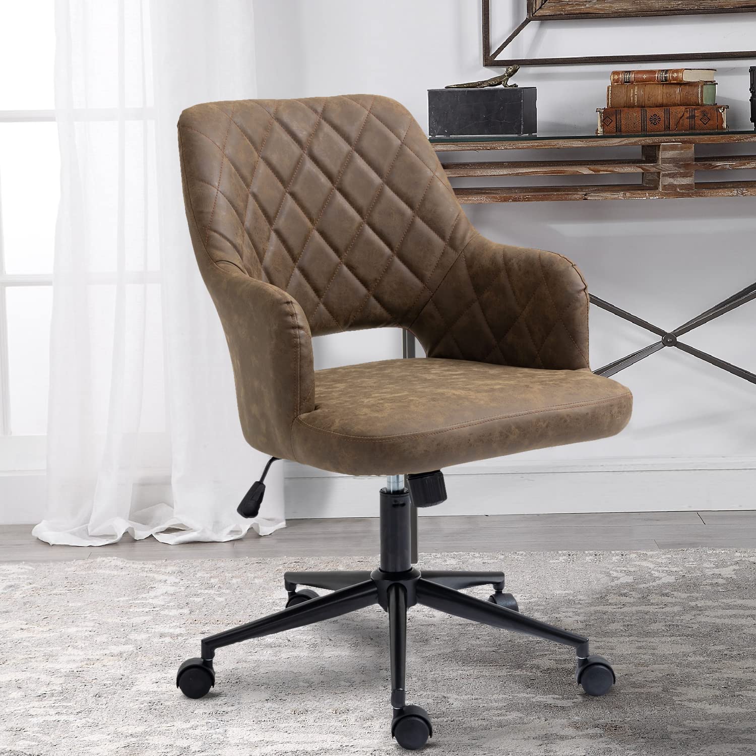 American Furniture Classics AW800 Ergonomic Office Chair - Mocha Brown - Adjustable Height & Lumbar Support for Home & Workspace Comfort