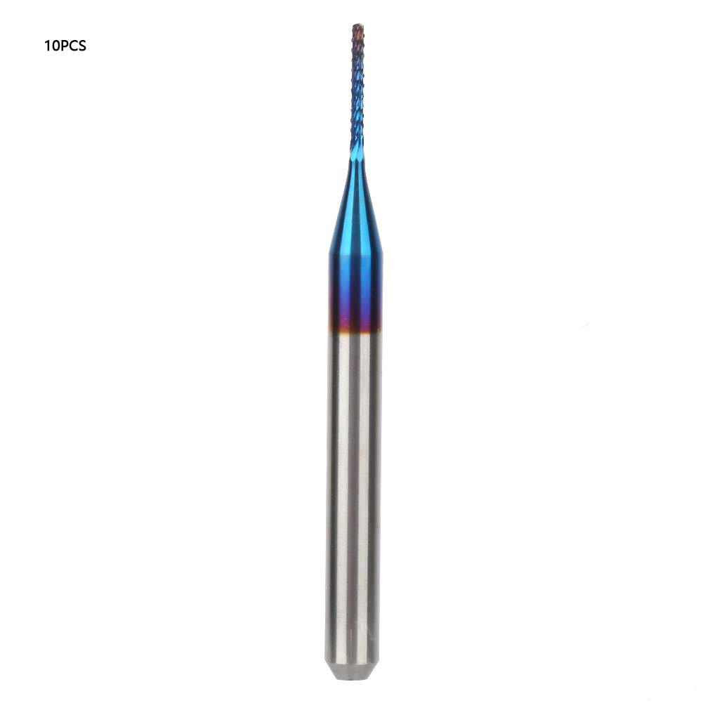 10-Piece No Burr Cone End Mill Set - 1/8