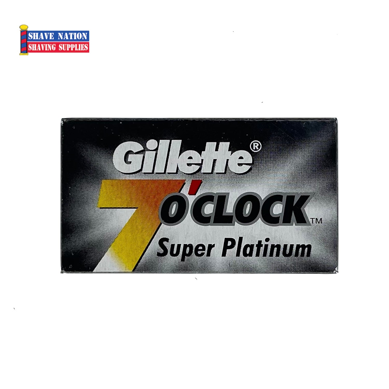 Gillette 7 O'Clock Super Platinum Double Edge Razor Blades - 100 Count (Black) - Ultra Sharp Stainless Steel Blades for Smooth Shaving - Perfect for Men's Facial Hair & Body Grooming