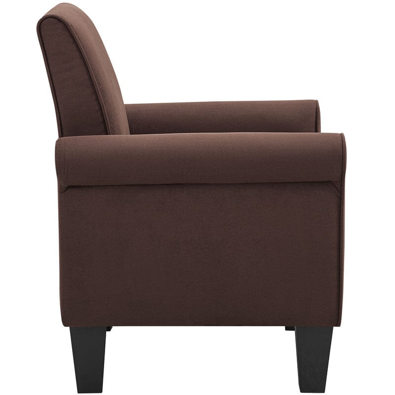 Premium Angelo Chocolate Microfiber Fabric Armchair - Soft & Durable Modern Accent Chair for Living Room, Bedroom, or Office - Perfect for Relaxing, Reading & Home Decor