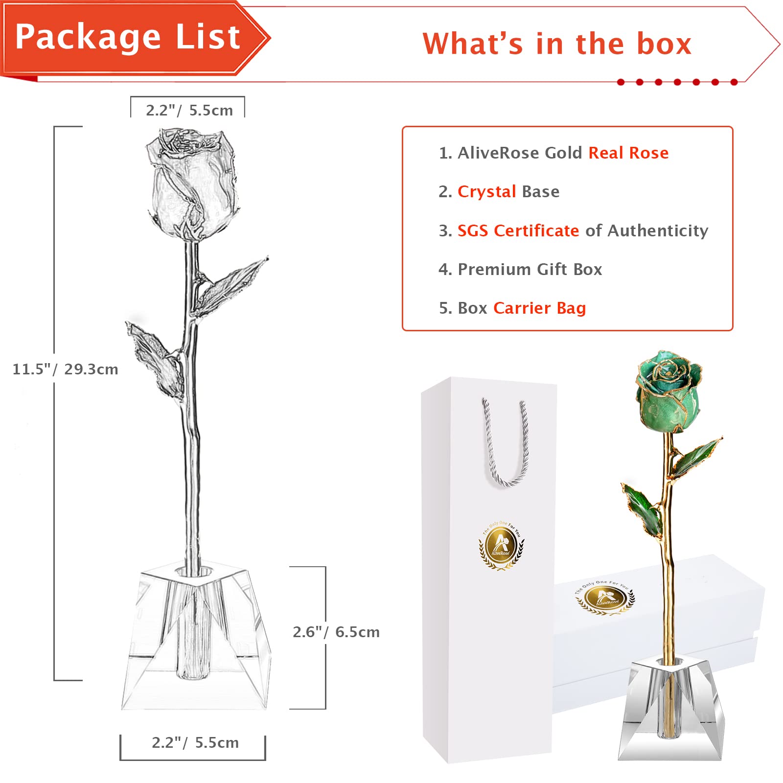 24K Gold Dipped Real Rose in Crystal Vase - Luxury Eternal Rose Gift for Valentine's Day, Anniversary, Mother's Day & Birthday - Perfect Romantic Gift for Her, Wedding Decoration & Home Décor