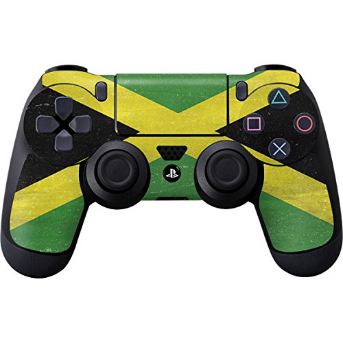 Skinit Jamaica Flag Distressed Design Gaming Skin Decal for PS4 Controller - Protective Vinyl Cover for Enhanced Grip & Style - Perfect for Gamers, Collectors & Caribbean Theme Enthusiasts