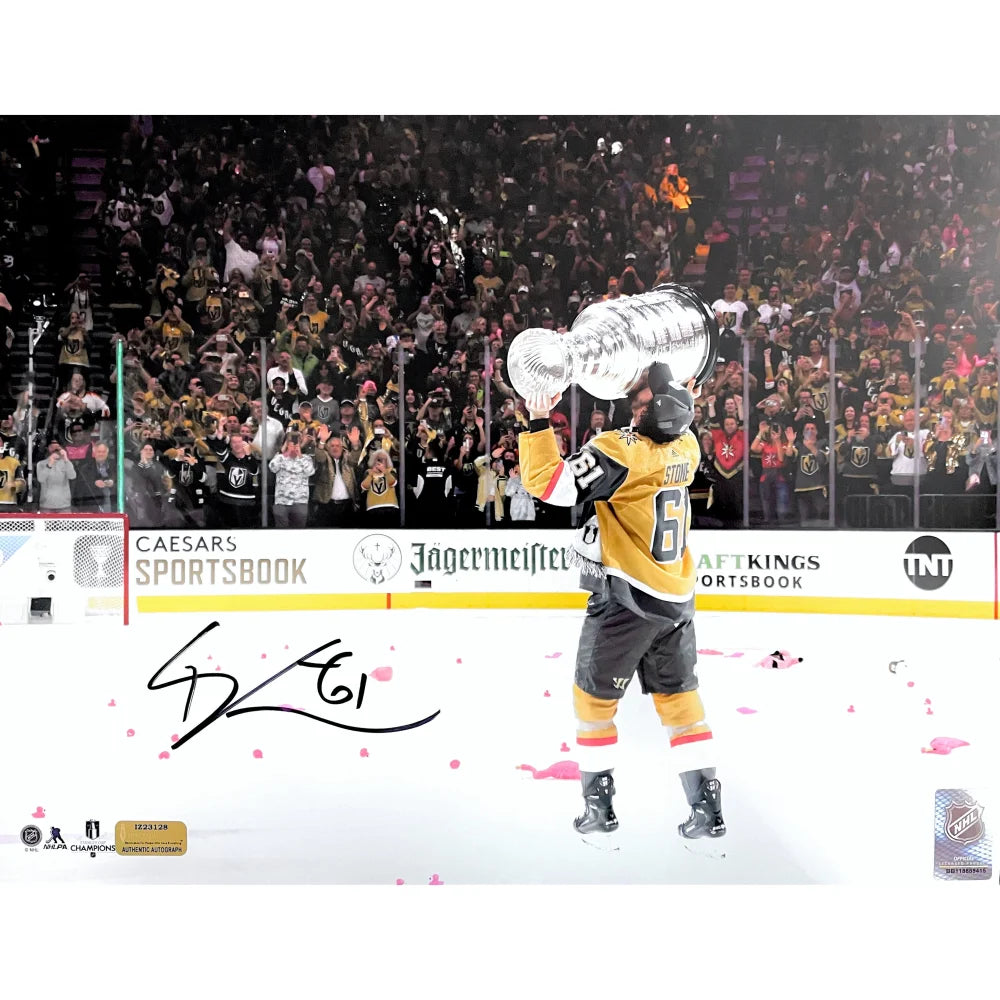 Mark Stone Autographed Stanley Cup Vegas Golden Knights 11x14 Photo with COA - Perfect for Hockey Fans, Sports Memorabilia Collectors & Man Cave Decor