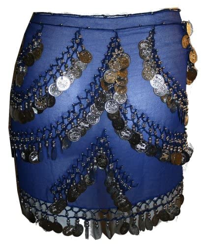 Agan Traders Women's 2025 Spring Belly Dance Hip Scarf with Gold & Silver Coins - Zumba, Gypsy Dance, and Fitness Accessory for Women - Perfect for Dance Performances, Workouts, and Costume Parties