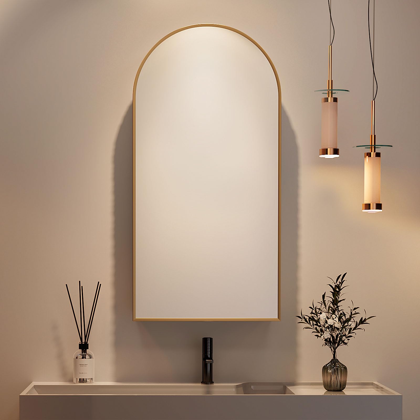 Arched Medicine Cabinet with Mirror - 3 Adjustable Shelves, Wall Mounted Bathroom Storage (16x31 Inch) - Perfect for Small Bathrooms, Vanities & Powder Rooms