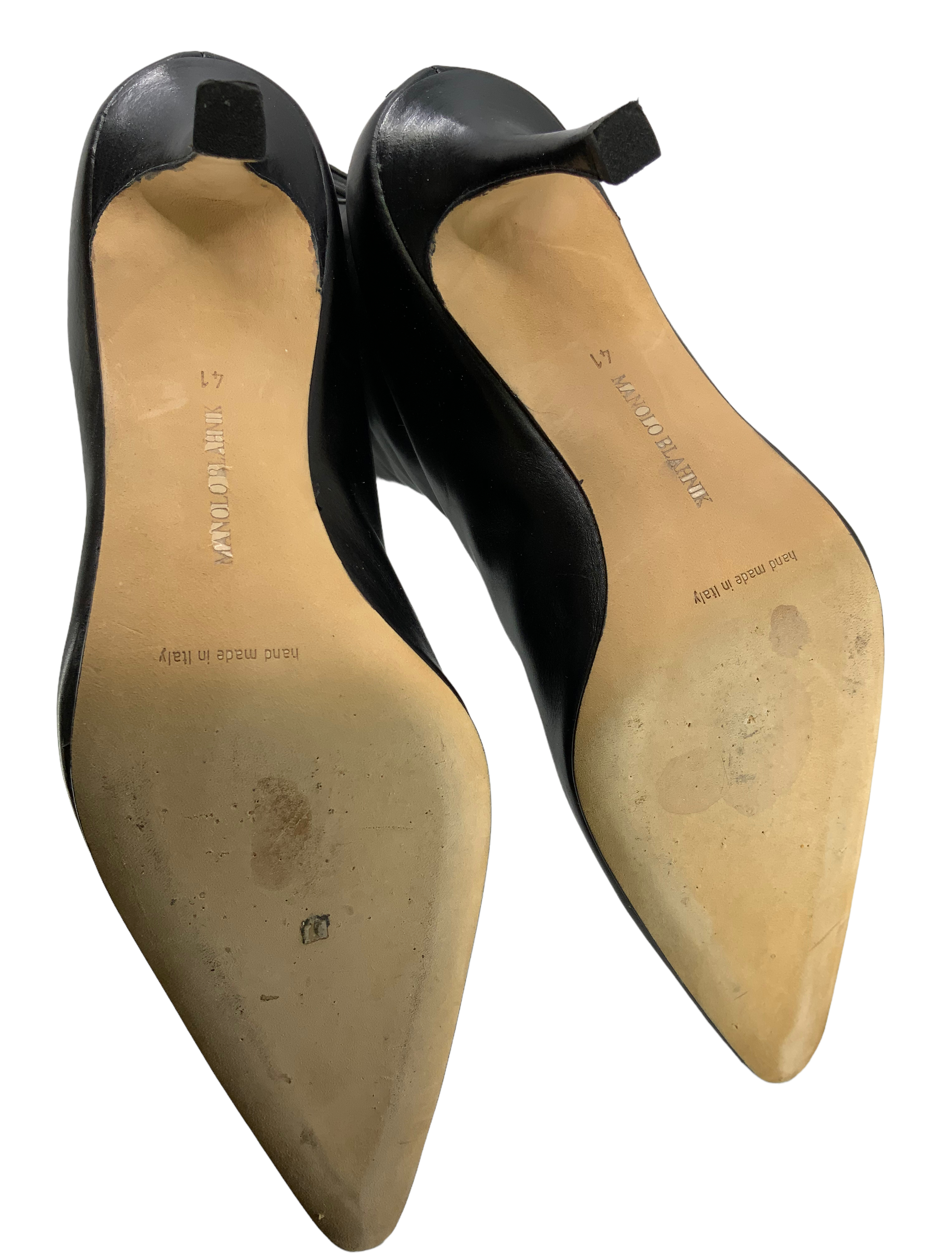 Manolo Blahnik Genuine Leather Knee-High Boots for Women - Size 11 US - Perfect for Winter, Office & Evening Events